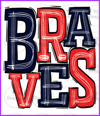 Braves - Navy And Red Full Color Transfers