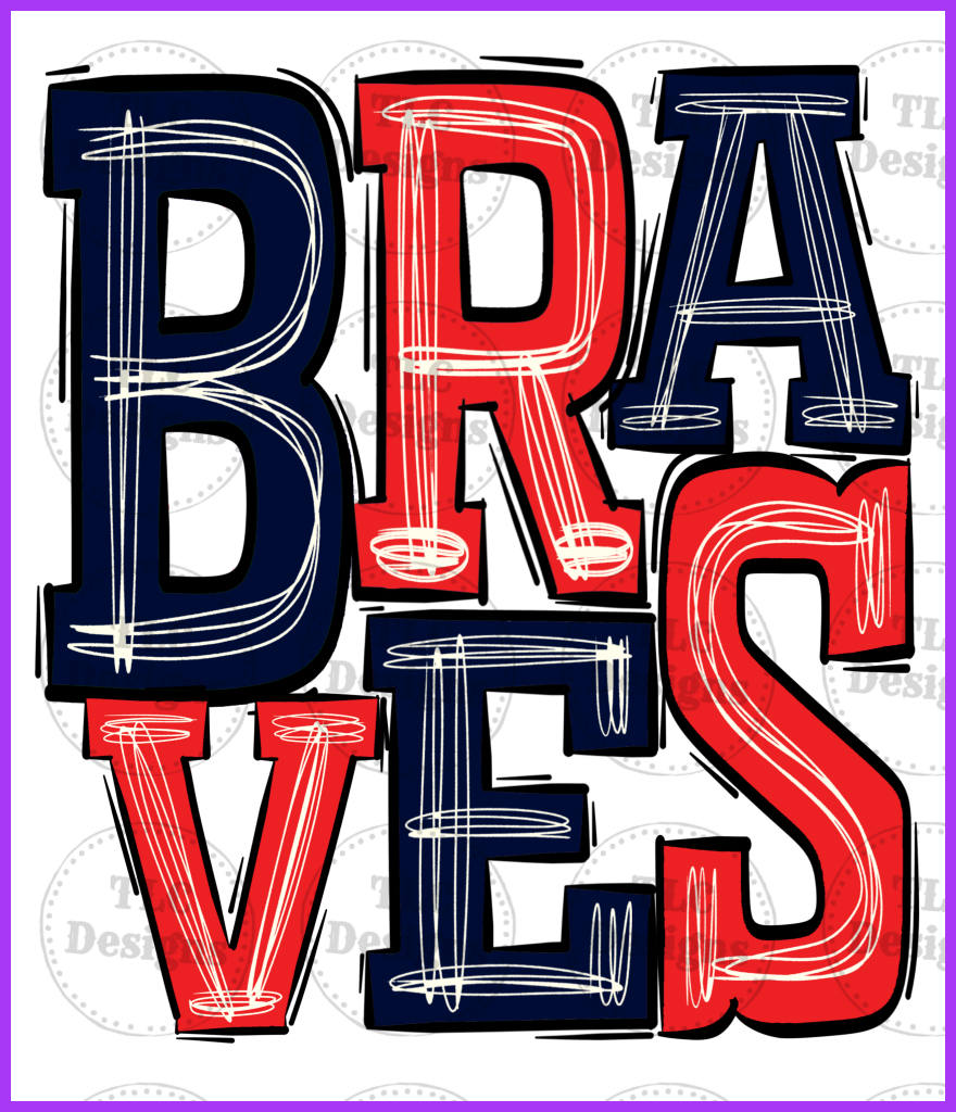 Braves - Navy And Red Full Color Transfers