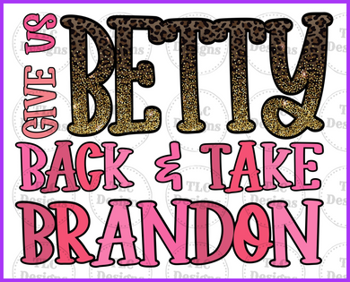 Bring Betty Back Full Color Transfers