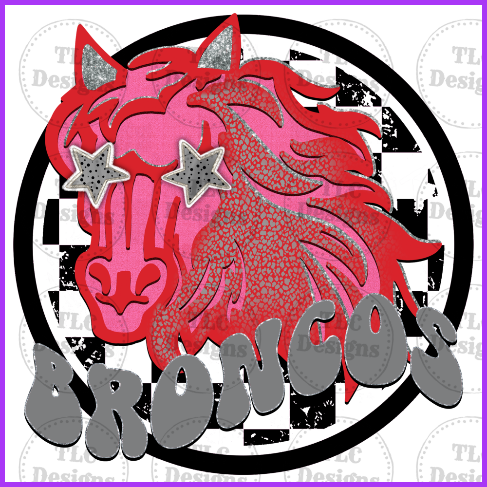 Broncos Red And White Full Color Transfers