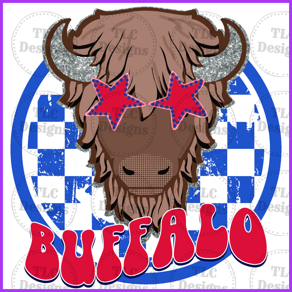 Buffalo Brown Blue And Red Full Color Transfers