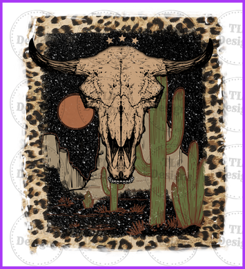 Bull Skull In Desert Full Color Transfers
