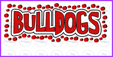 Bulldogs Red And Black With Dots Full Color Transfers