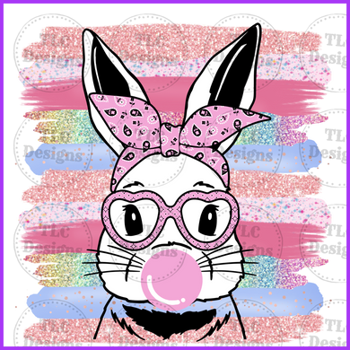 Bunny Blowing Bubble Full Color Transfers