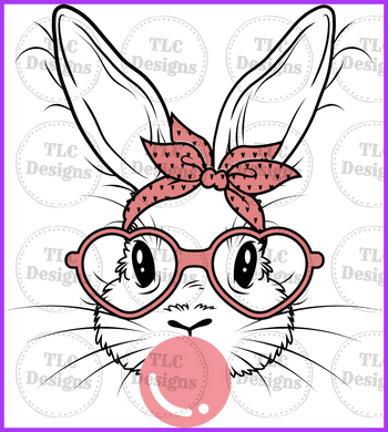 Bunny With Gum Full Color Transfers