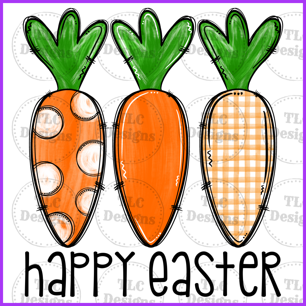 Carrot Trio Full Color Transfers