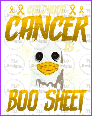 Childhood Cancer Is Boo Sheet Full Color Transfers
