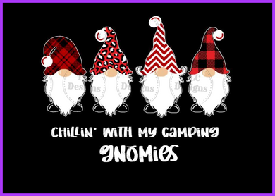 Chillin With Camping Gnomies Full Color Transfers