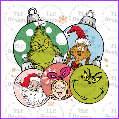 Christmas Balls Full Color Transfers