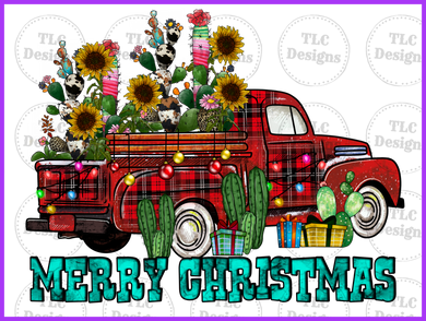 Christmas Cactus Truck Full Color Transfers
