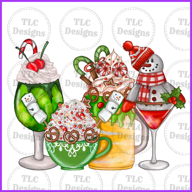 Christmas Cocktails Full Color Transfers