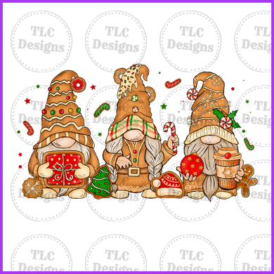 Christmas Gingerbread Gnomes Full Color Transfers