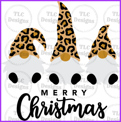 Christmas Gnomes With Leopard Pattern Full Color Transfers