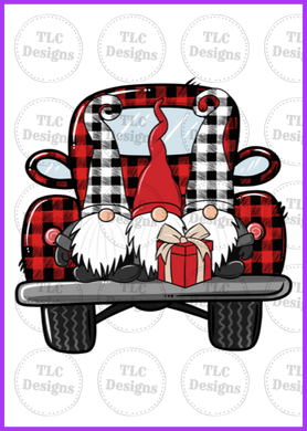 Christmas Gnomes With Truck Full Color Transfers