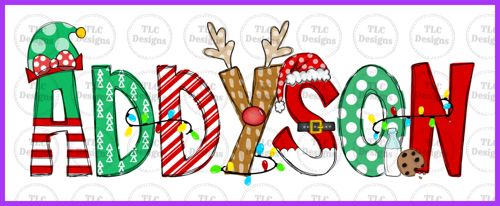 Christmas Name Full Color Transfers