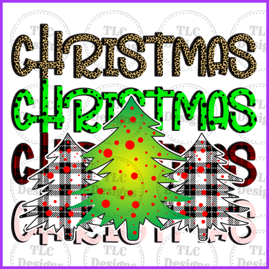 Christmas Stacked With Trees Full Color Transfers