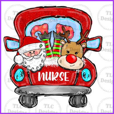 Christmas Truck With Nurse Full Color Transfers