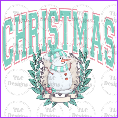 Christmas University Snowman Full Color Transfers