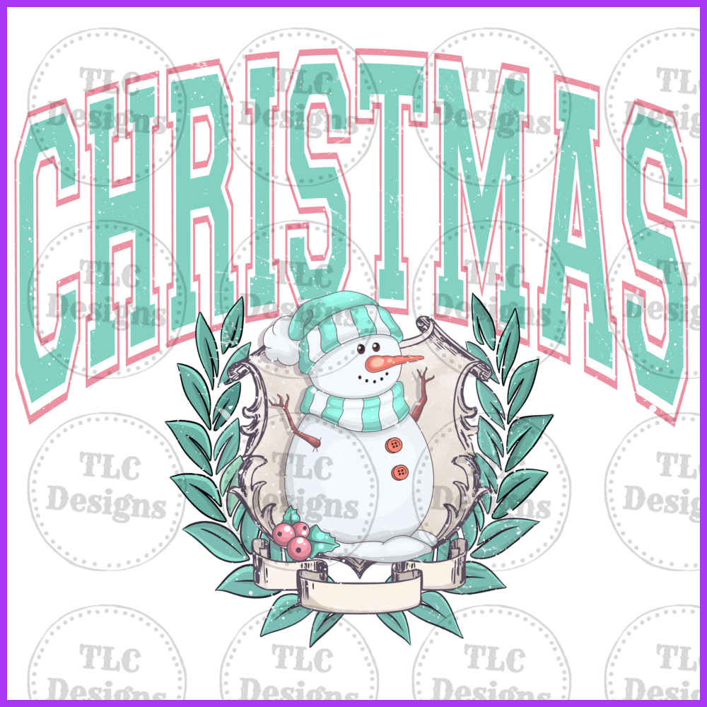 Christmas University Snowman Full Color Transfers