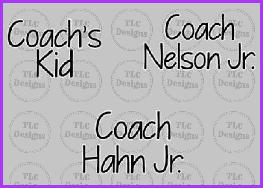 Coachs Kid Full Color Transfers