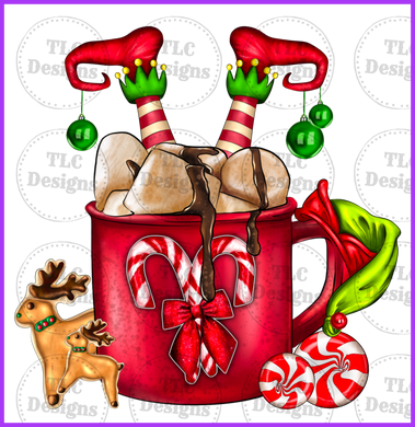 Coffee Cup Elf Full Color Transfers