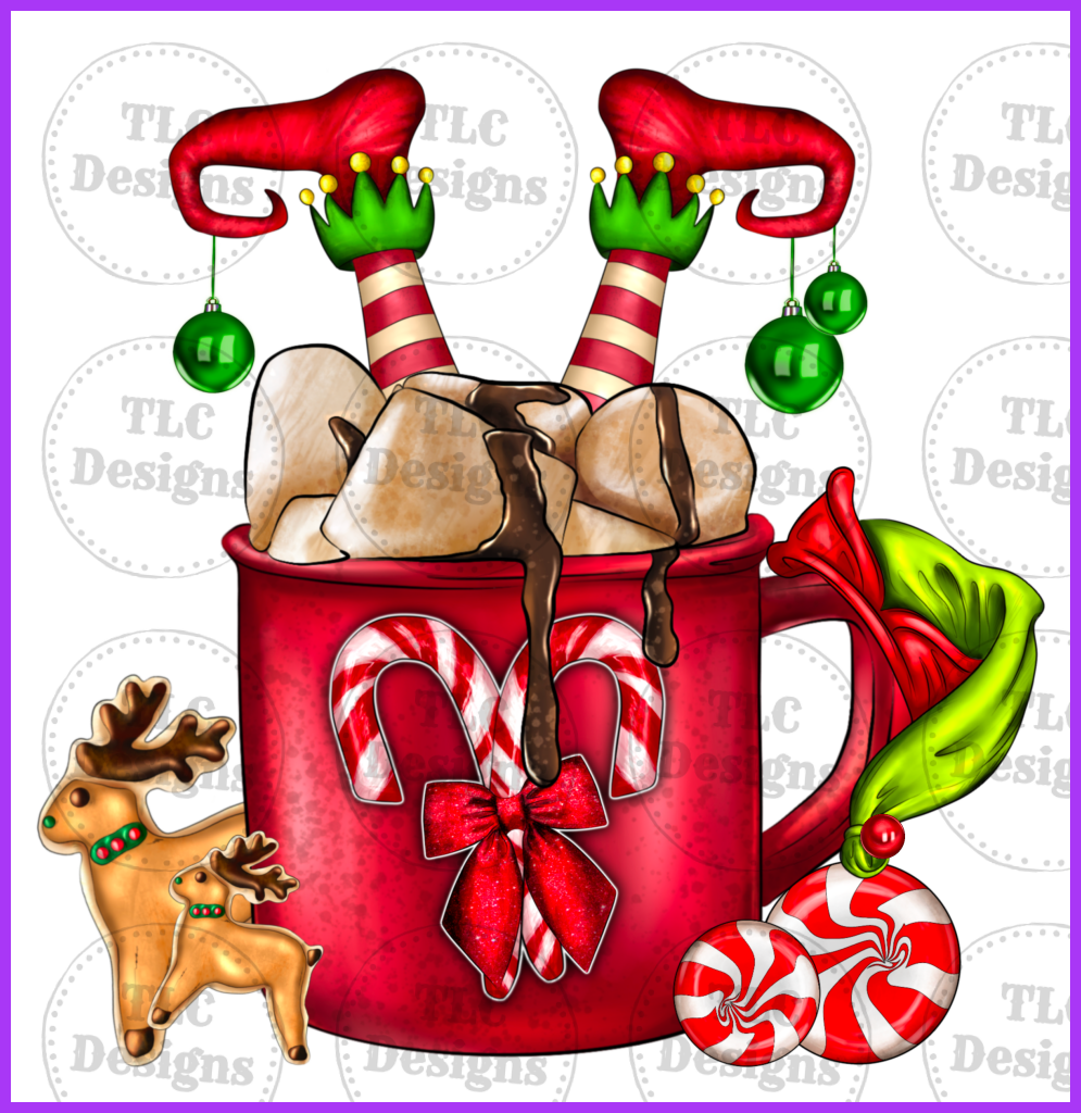 Coffee Cup Elf Full Color Transfers