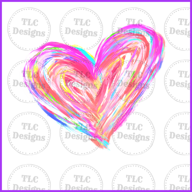 Colorful Heart Full Color Transfers
