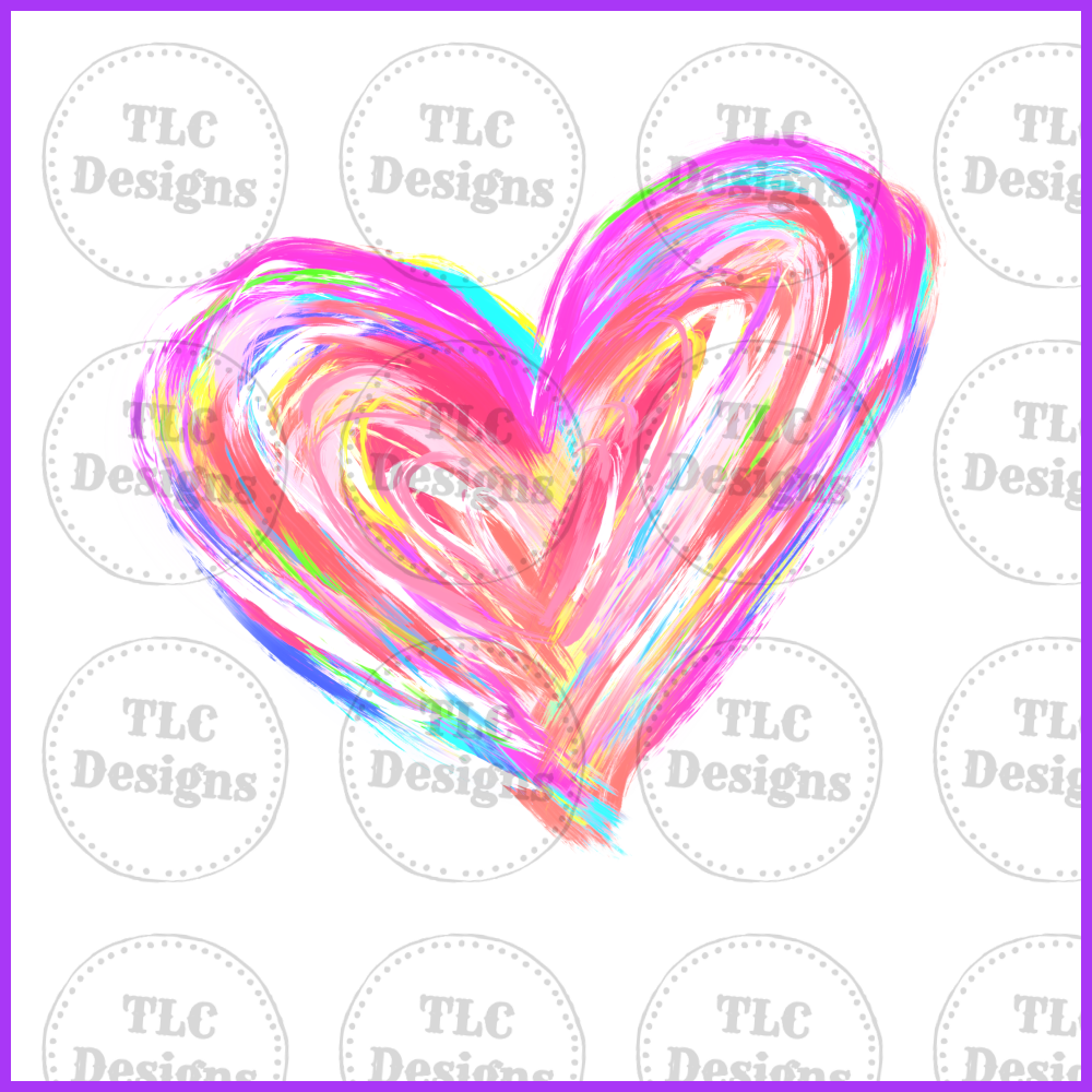 Colorful Heart Full Color Transfers