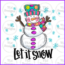 Load image into Gallery viewer, Colorful Snowman Let It Snow Full Color Transfers
