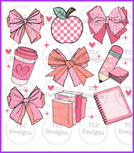 Load image into Gallery viewer, Coquette Teacher Full Color Transfers
