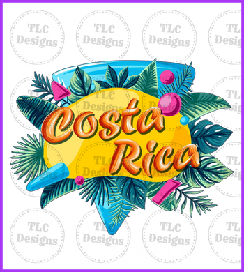 Costa Rica Family Vacation Full Color Transfers