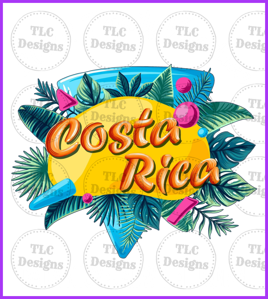 Costa Rica Family Vacation Full Color Transfers