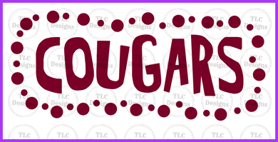Cougars Maroon And White Full Color Transfers