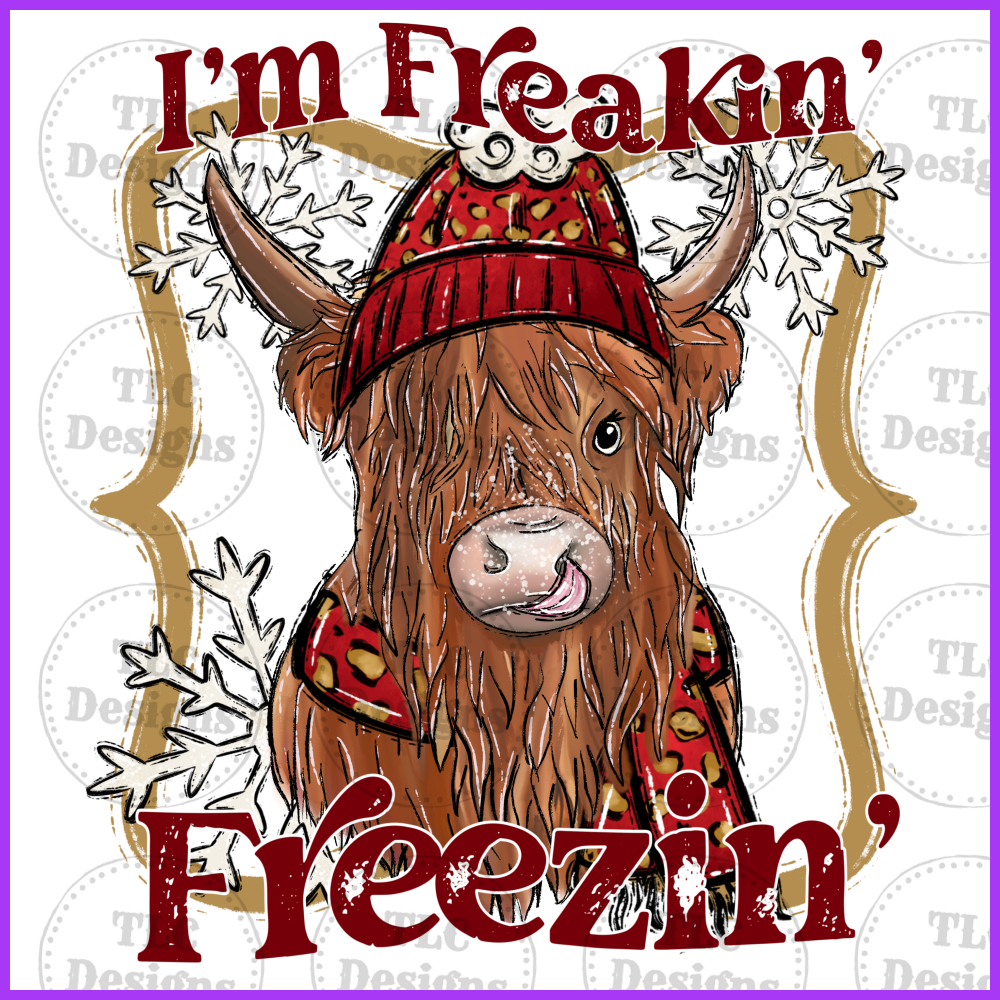 Cow Freaking Freezing Full Color Transfers