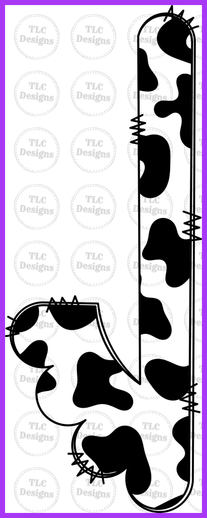 Cow Print Scallop Monogram Full Color Transfers