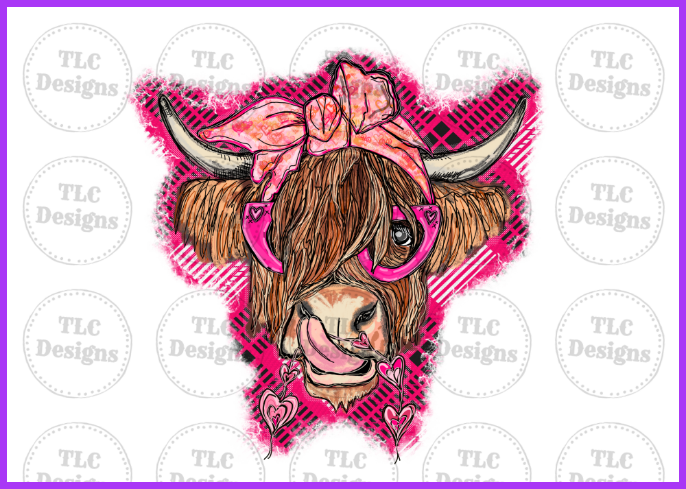 Cow Valentine With Hearts Full Color Transfers