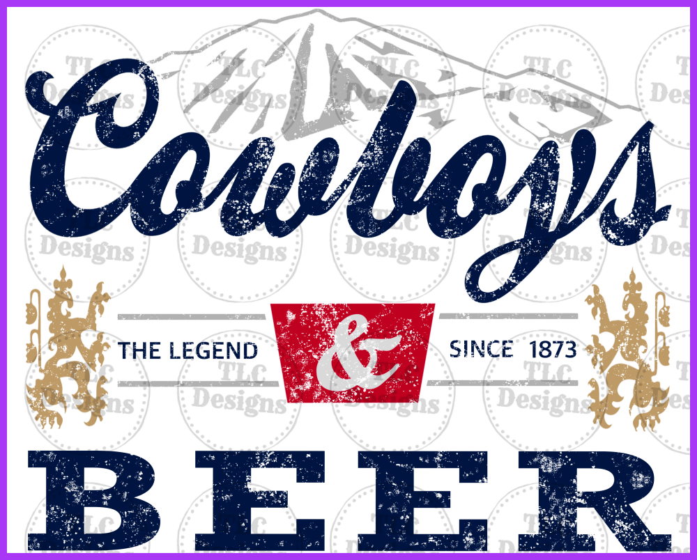Cowboys And Beer Full Color Transfers