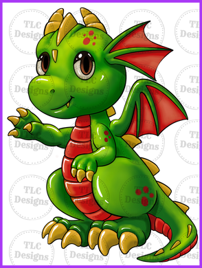 Cute Dragon Full Color Transfers