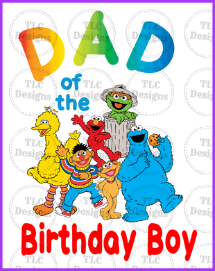 Dad Of Birthday Boy Ss Full Color Transfers