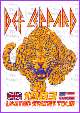 Def Leopard 1983 Tour Full Color Transfers