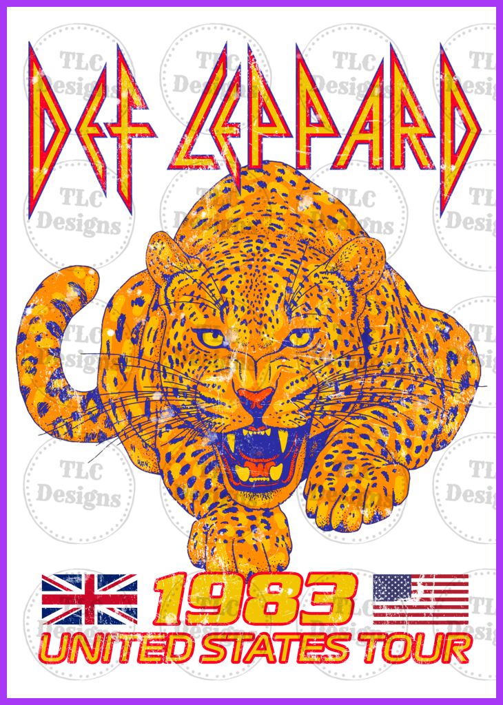 Def Leopard 1983 Tour Full Color Transfers