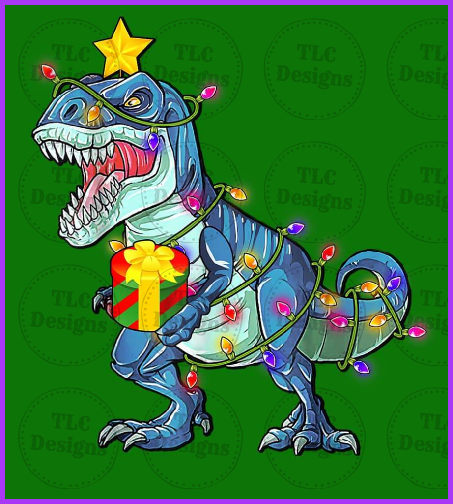 Dinosaur Christmas Full Color Transfers