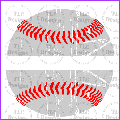 Distressed Baseball Split- Add Names And Color In Notes Full Color Transfers