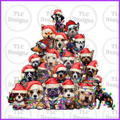 Dog Christmas Tree Full Color Transfers