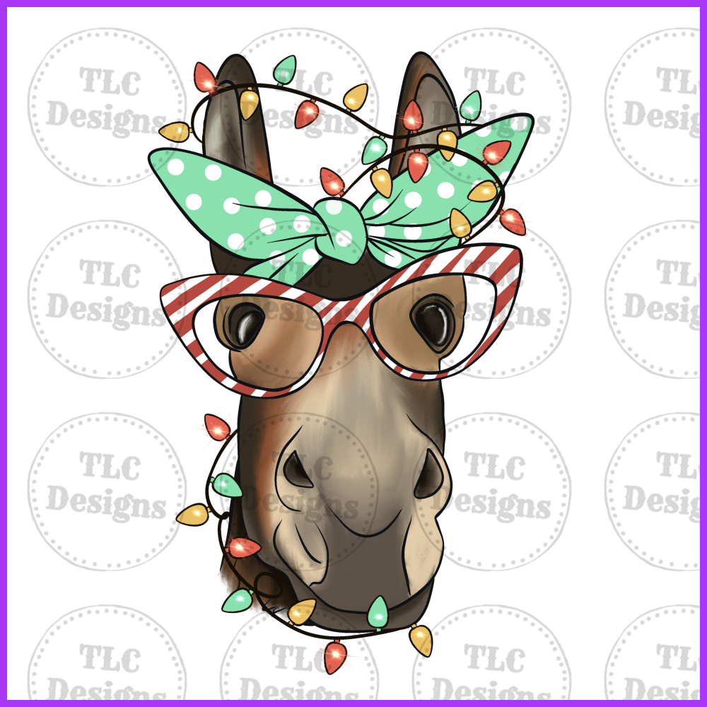 Donkey With Lights Full Color Transfers