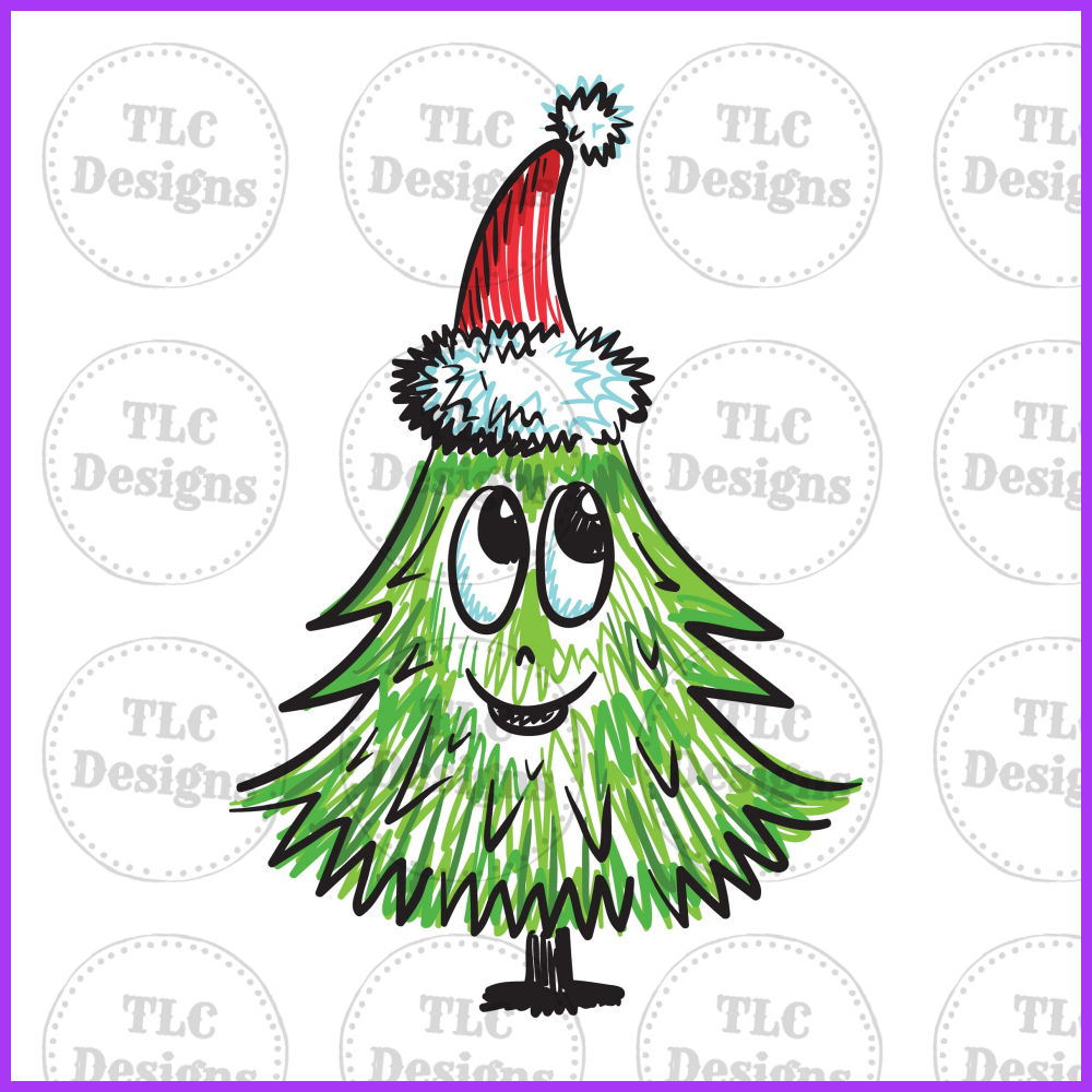 Doodle Christmas Tree Full Color Transfers