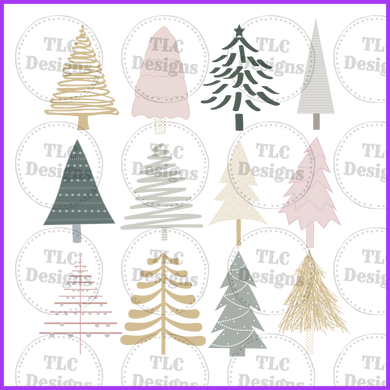 Doodle Trees Full Color Transfers