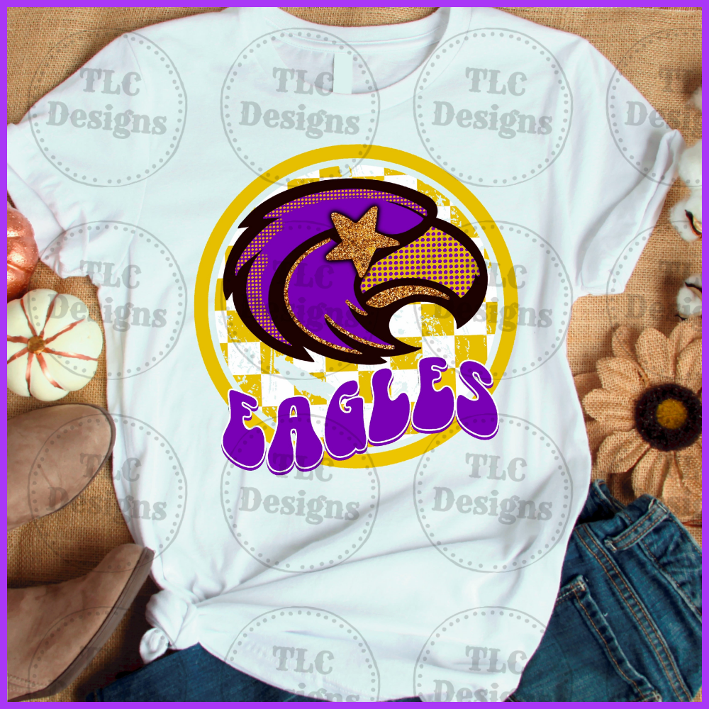 Eagles Gold Purple Full Color Transfers