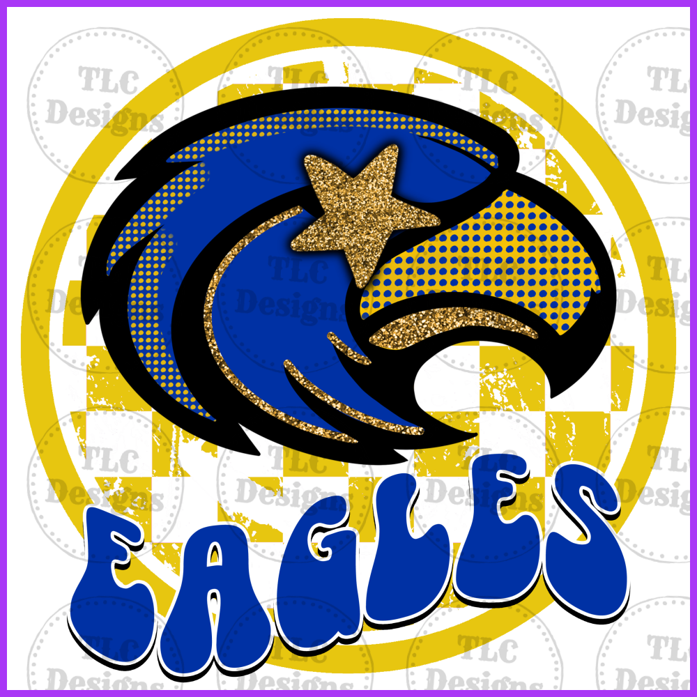 Eagles Royal And Gold Full Color Transfers