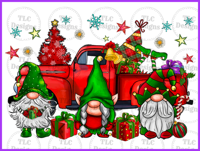 Elf Truck Christmas Full Color Transfers